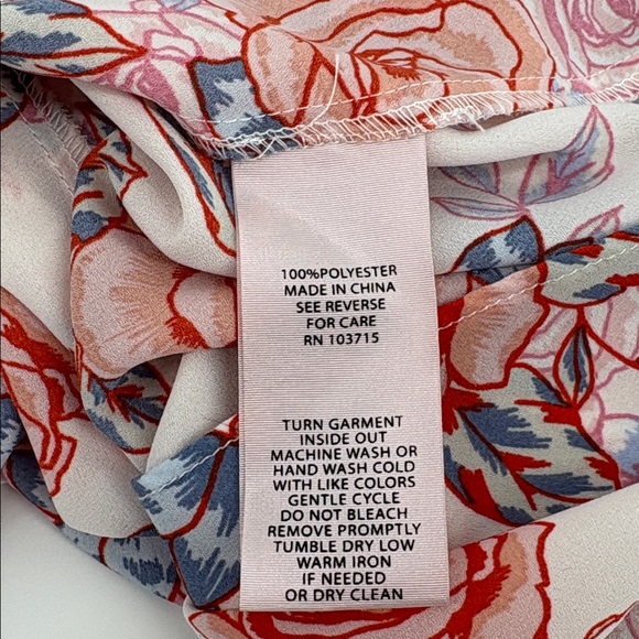 Nanette Lepore Womens Long Sleeve Floral Dress Smocked Neck Size 4 - Picture 10 of 13